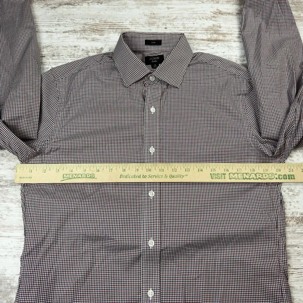 J.Crew Ludlow Dress Shirt Men's 15-33 Slim Fit Red,White,Blue Gingham